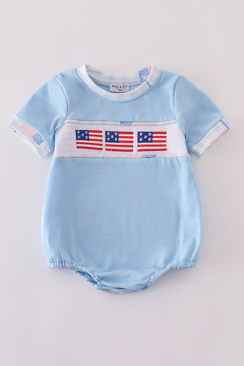 Blue flag embroidery bubble
