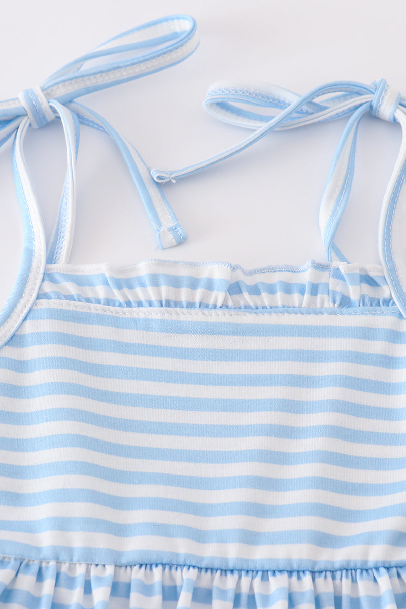 Blue&red character applique bloomer set