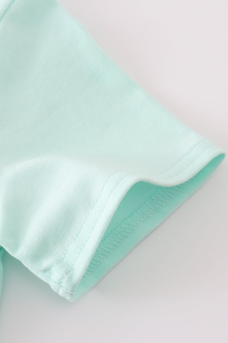 Mint castle applique top