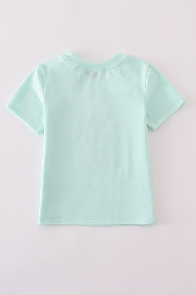 Mint castle applique top