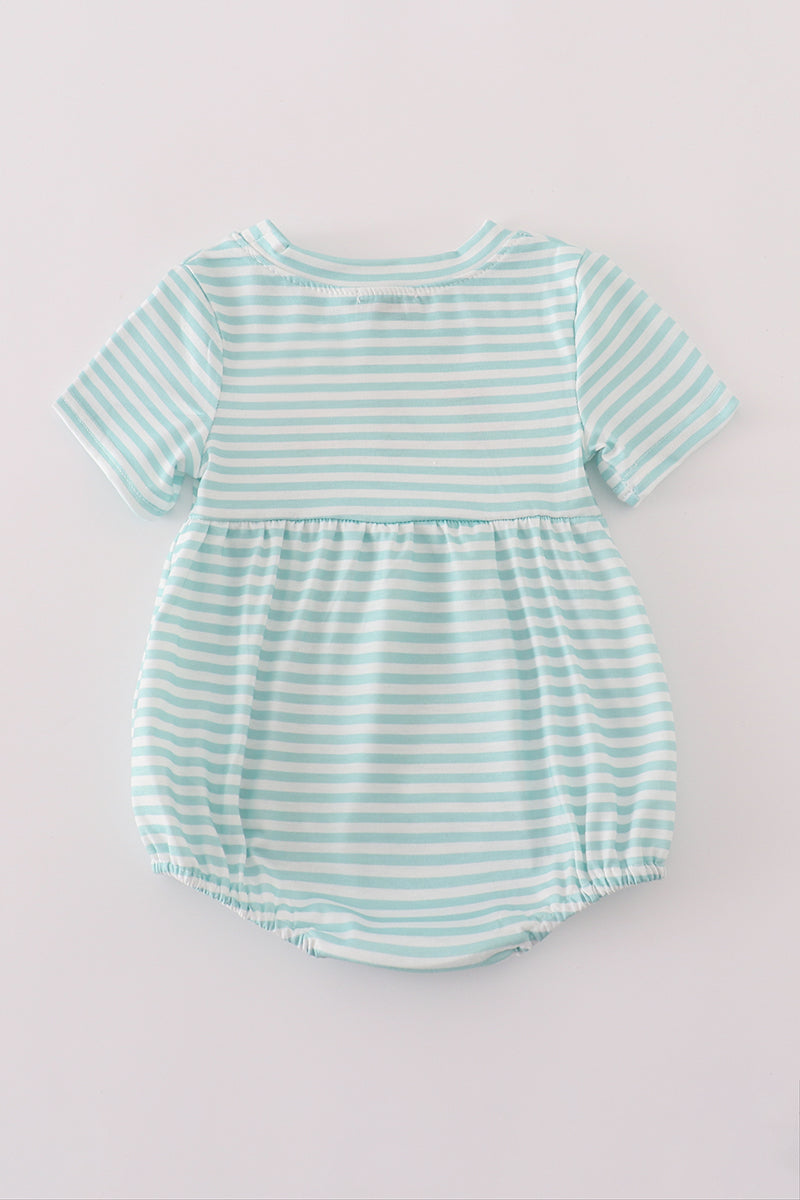 Green stripe puppy hunting embroidery bubble
