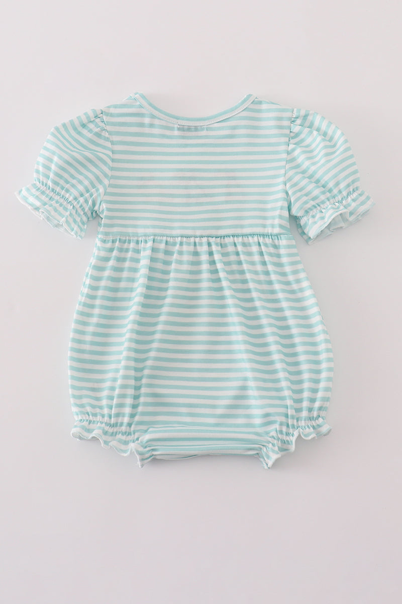 Green stripe puppy hunting embroidery bubble