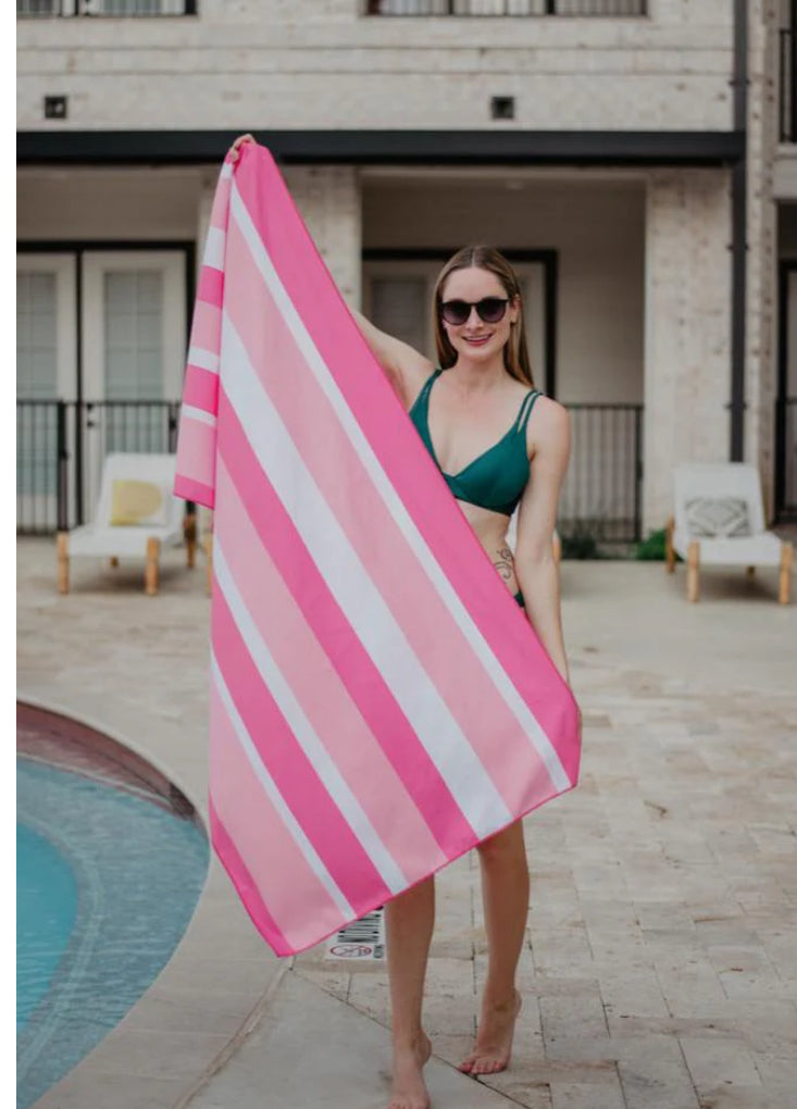 Pink Stripes Quick Dry Towel