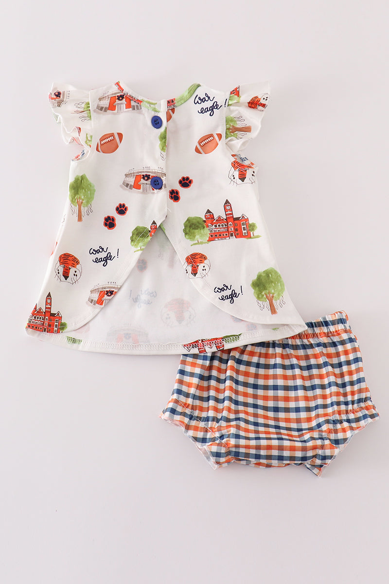 Auburn Football Tiger Newborn & Toddler Girl's Set