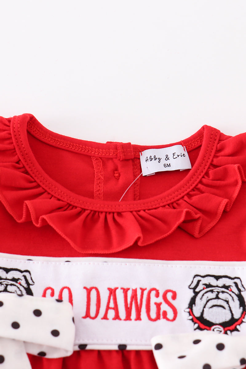 Red go dawgs embroidery girl bubble