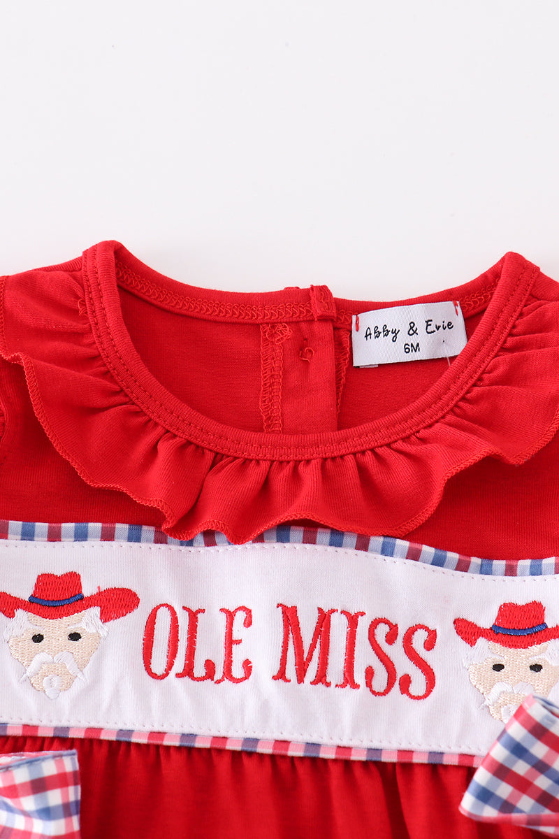 Red ole miss embroidery girl bubble