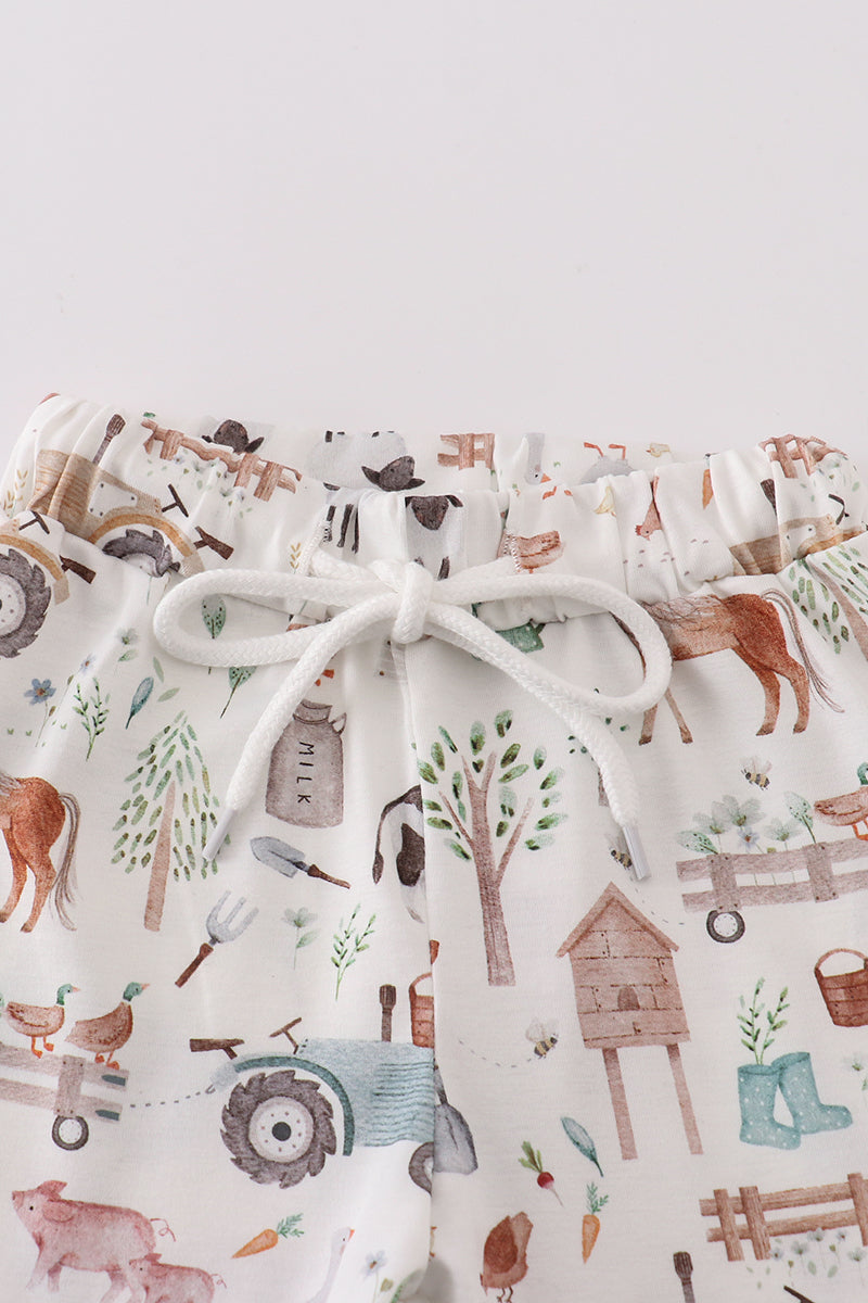 Sage farm print boy set