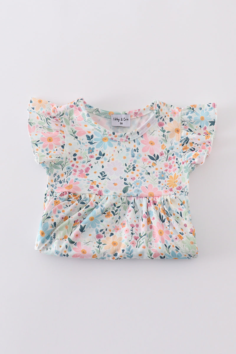 Spring Blossom Print Ruffle Bubble