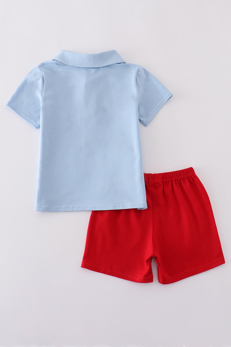 Blue ice cream embroidery set