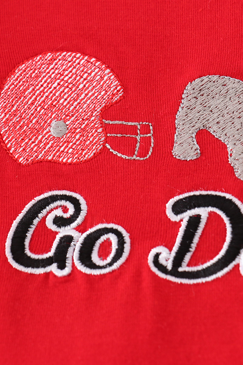 Red Geogia go dawgs embroidery set