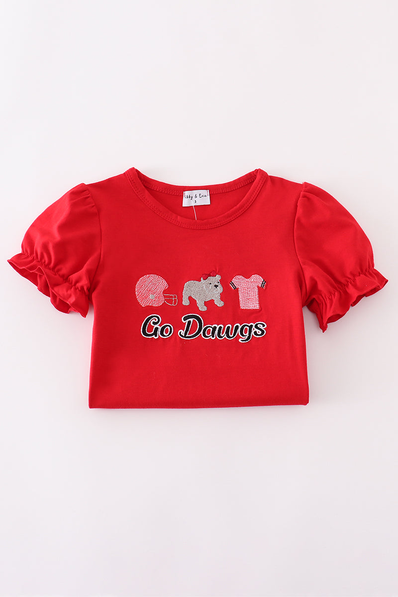 Red Geogia go dawgs embroidery set