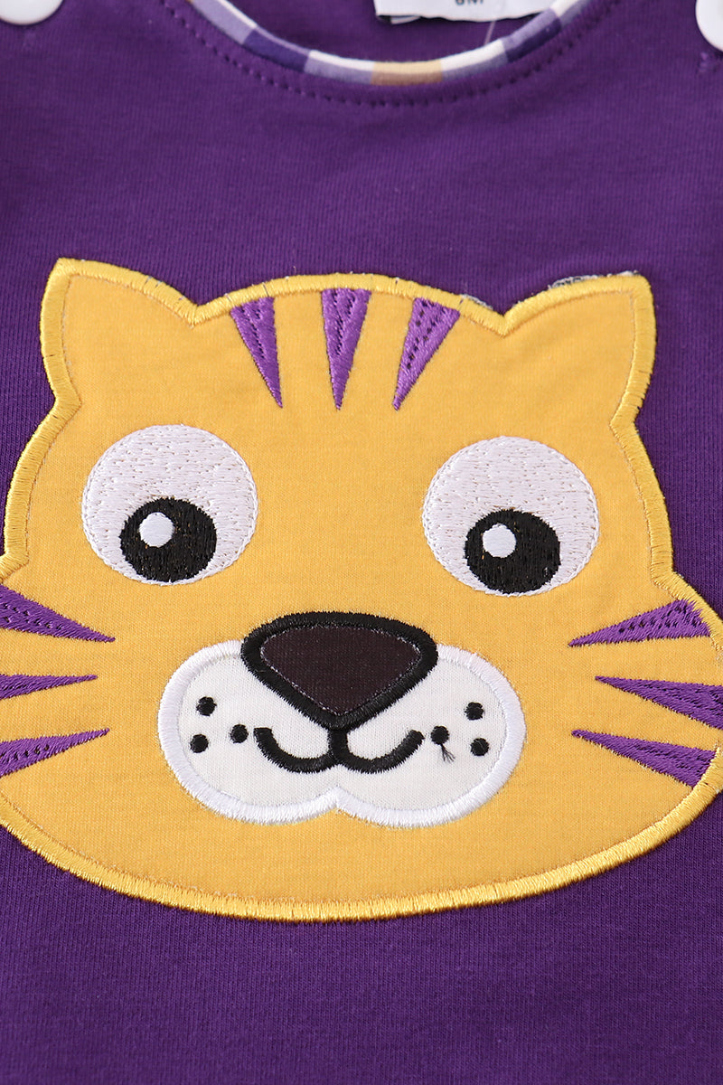Purple gold LSU applique bubble