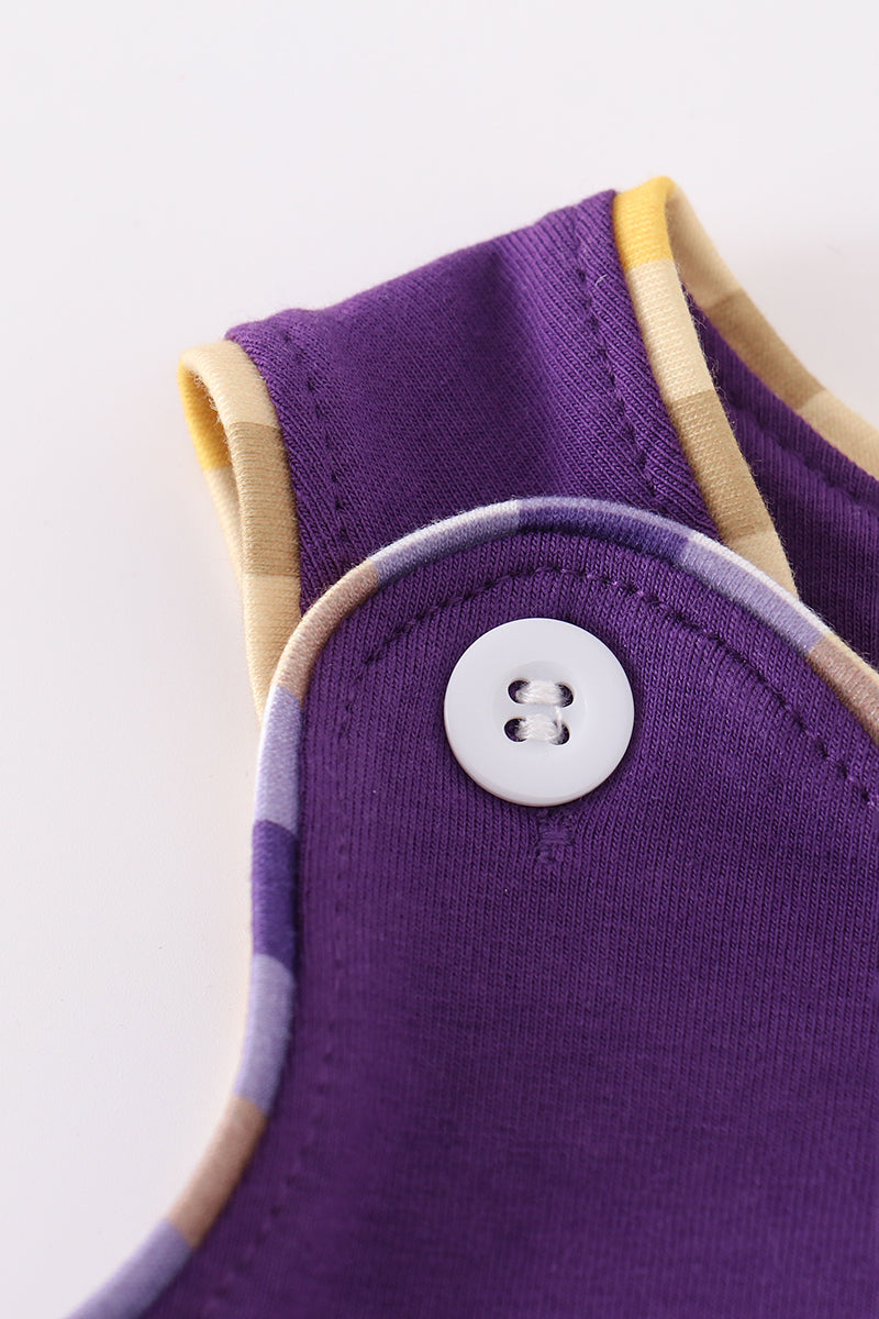 Purple gold LSU applique bubble