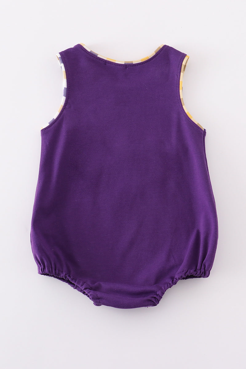 Purple gold LSU applique bubble