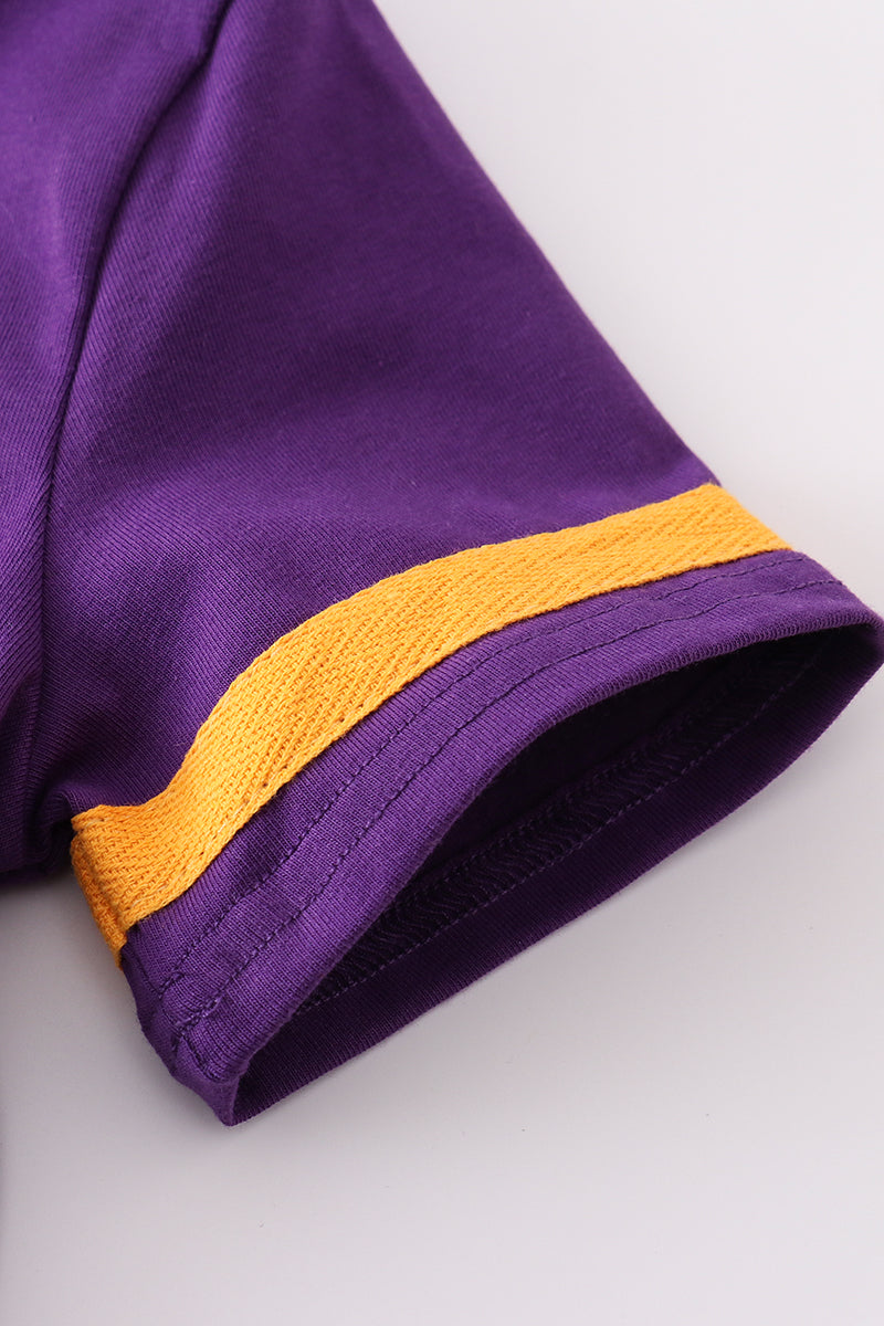 Purple gold LSU GAME DAY glitter shorts set