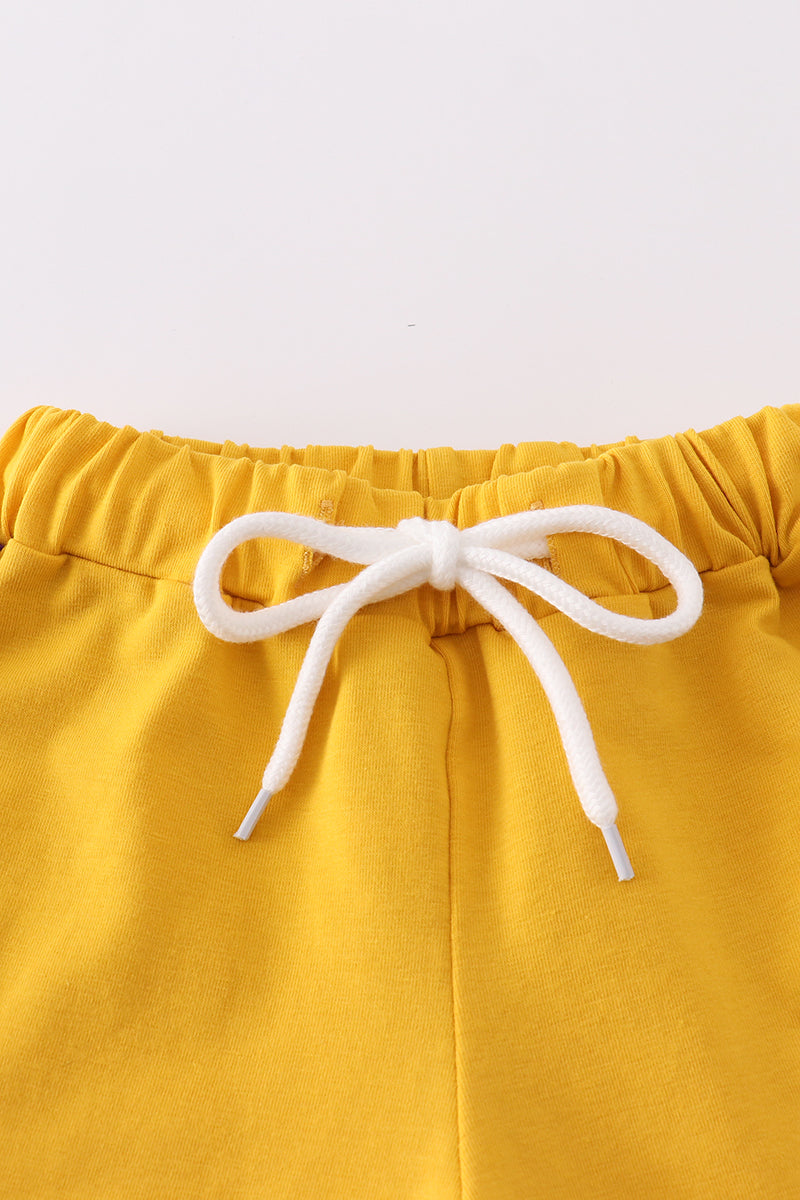 Purple gold LSU GAME DAY glitter shorts set