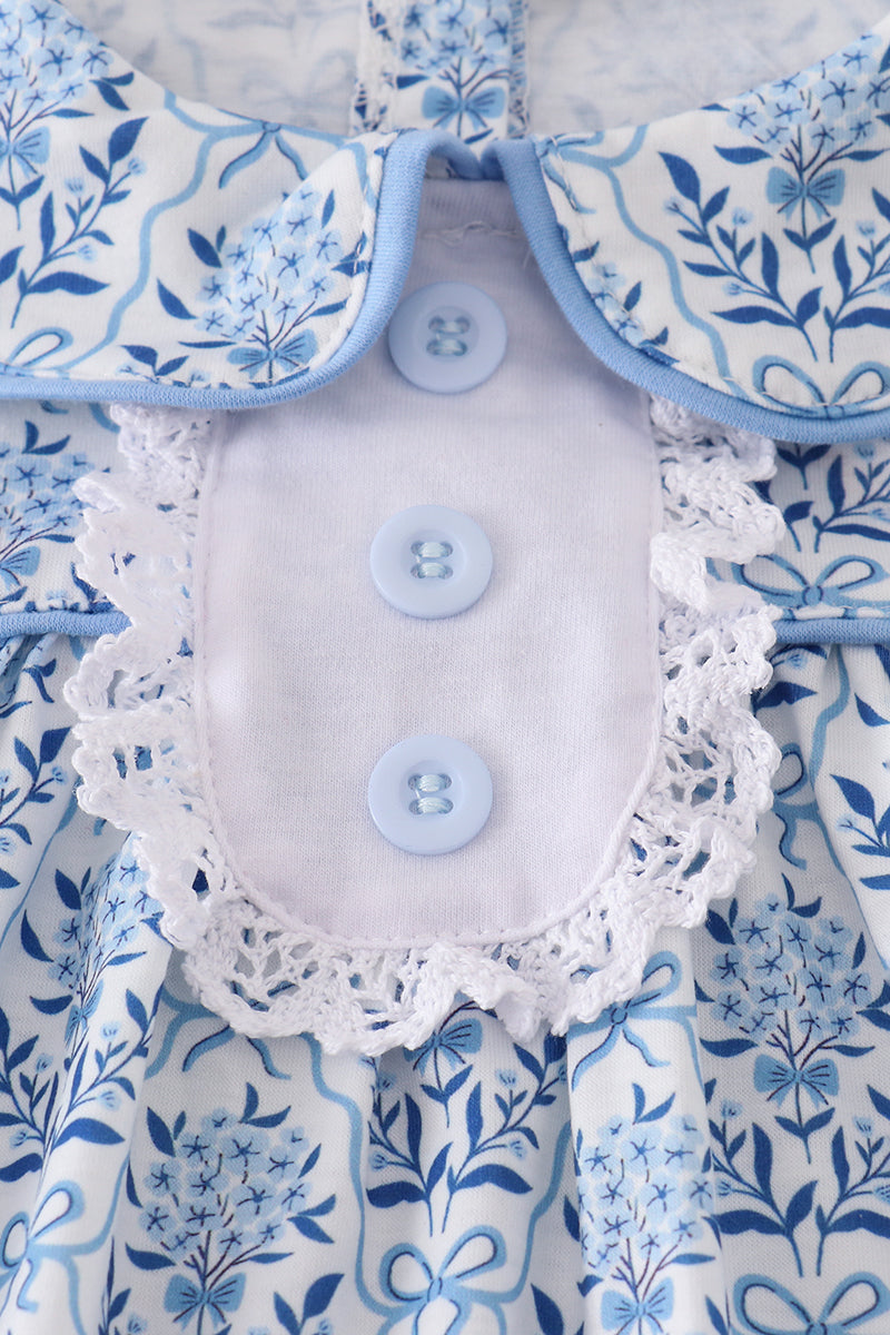 Blue toile garden bow dress