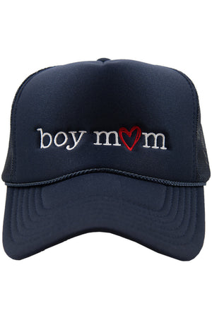 Boy Mom Red Heart Trucker Hat