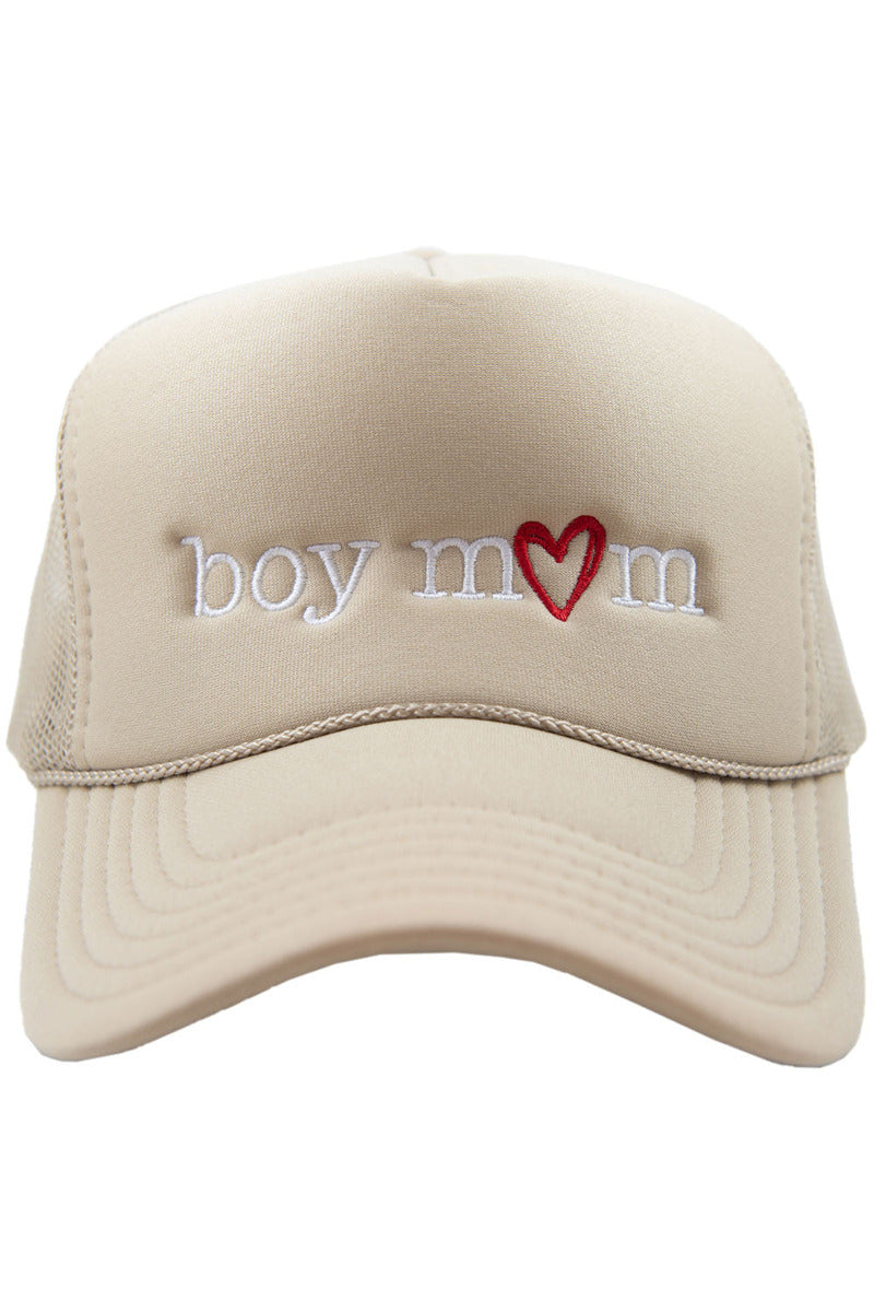Boy Mom Red Heart Trucker Hat