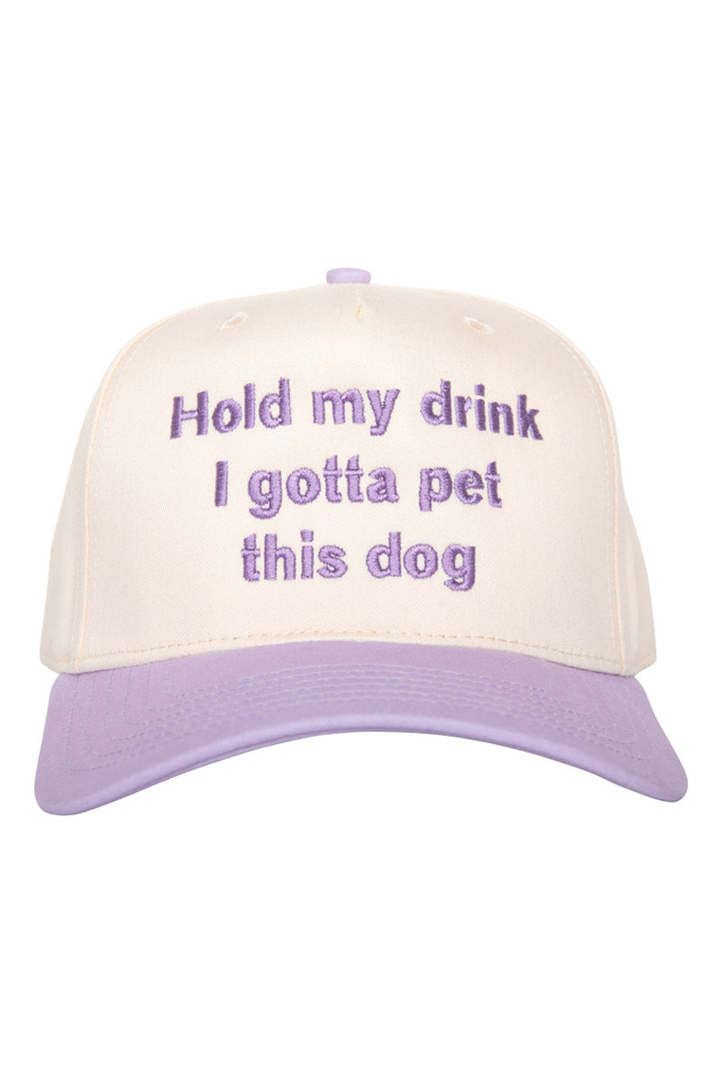Hold My Drink I Gotta Pet This Dog Vintage Trucker Hat