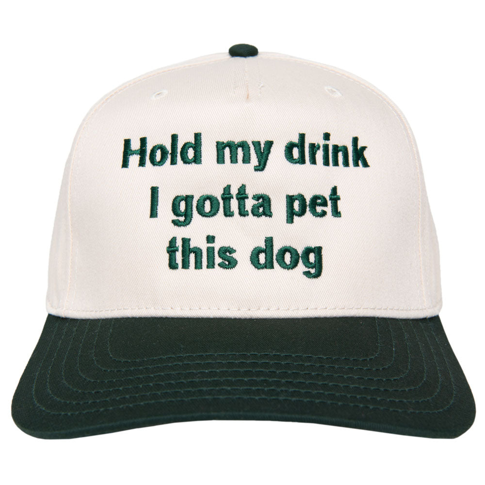 Hold My Drink I Gotta Pet This Dog Vintage Trucker Hat