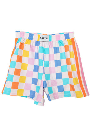 Multicolored Checkered Ladies Boxer Shorts