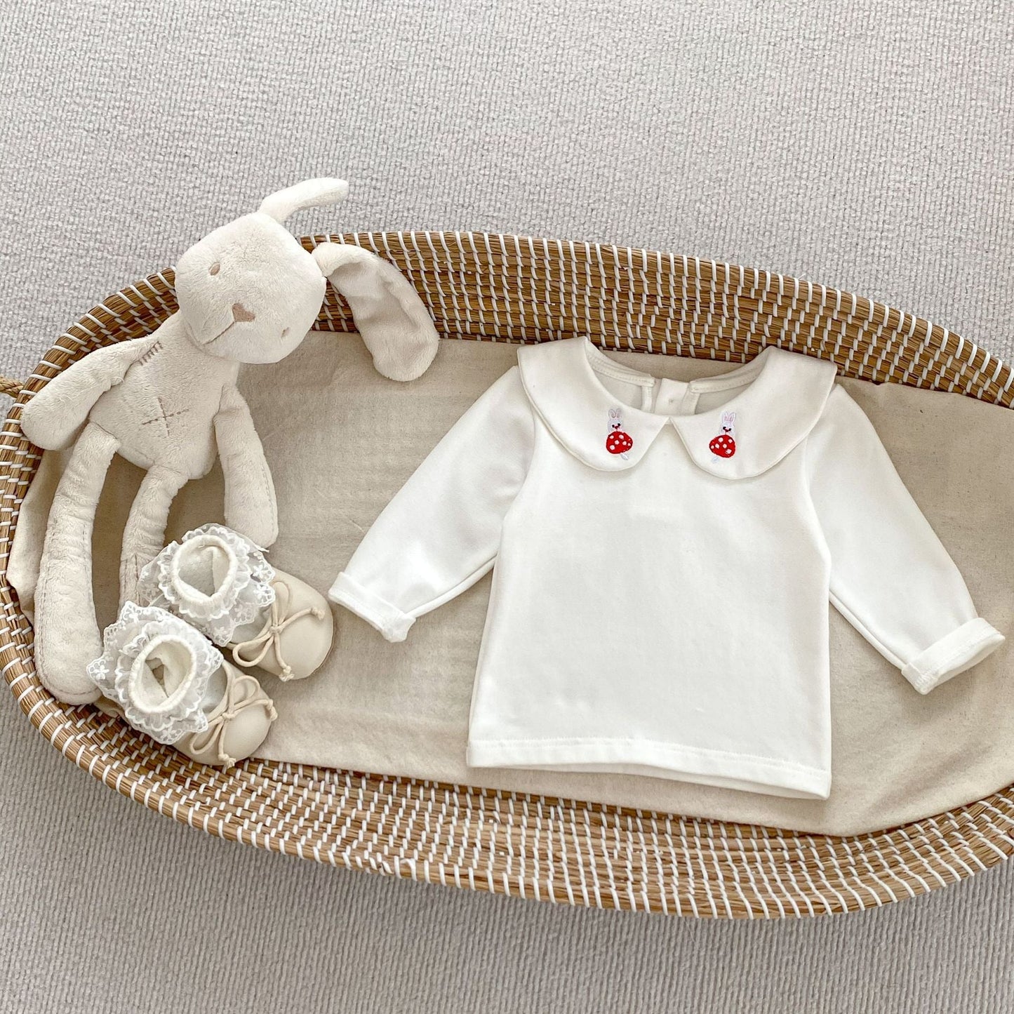 Arrival Autumn Baby Girls Long Sleeves Embroidered Top Shirt and Denim Overalls – Clothing Set