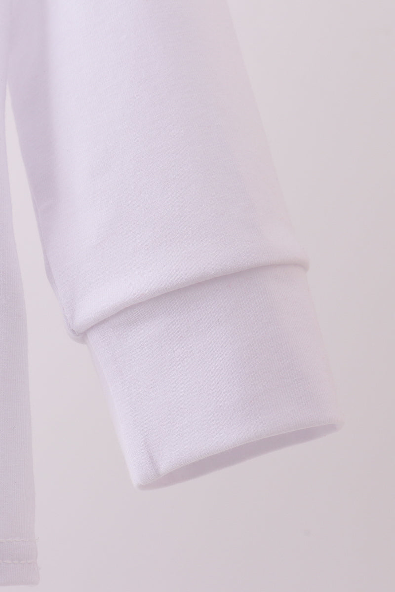 Blue heart french knot button down top