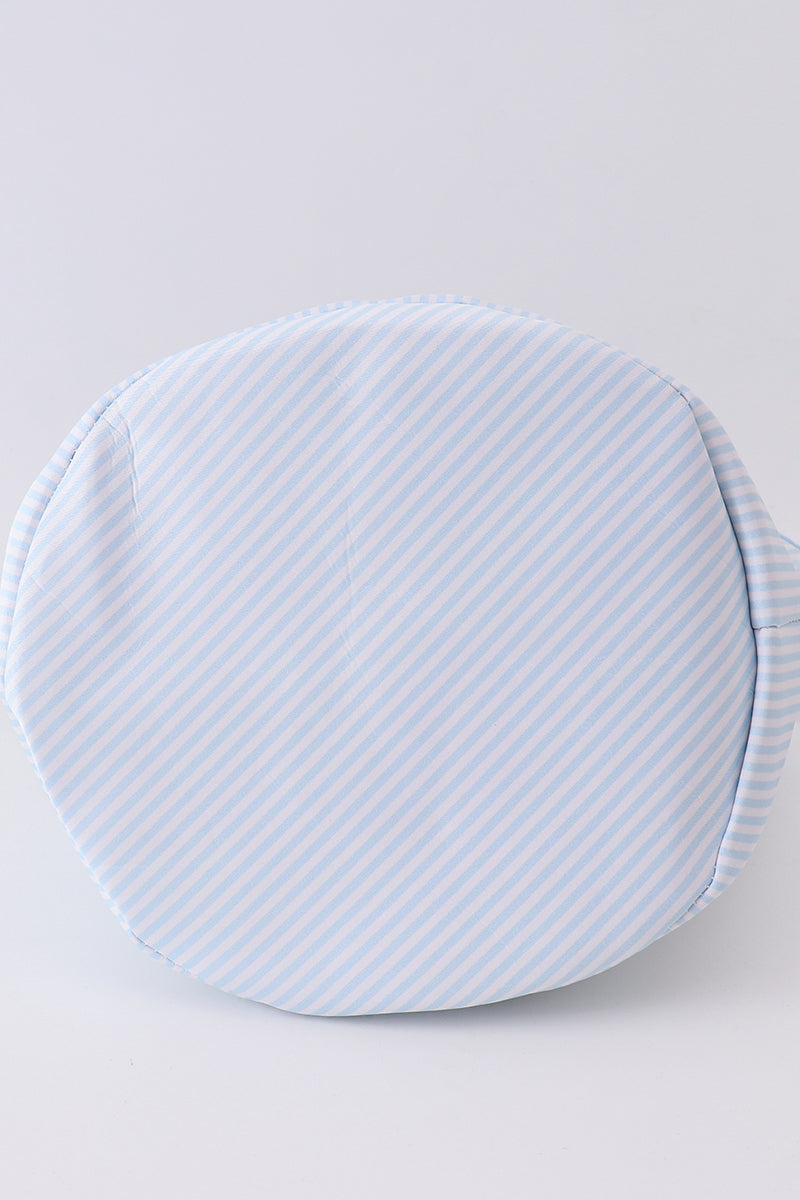 Blue stripe bunny basket