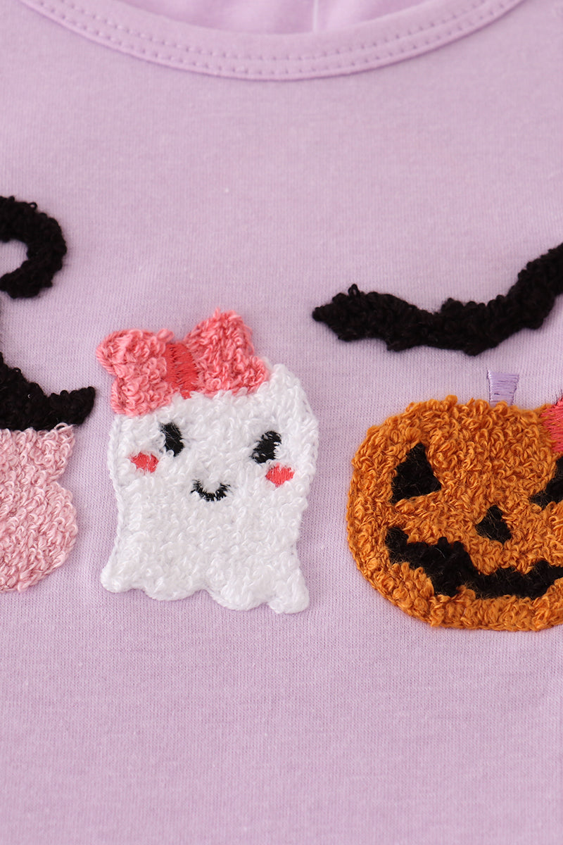 Purple french knot pants set