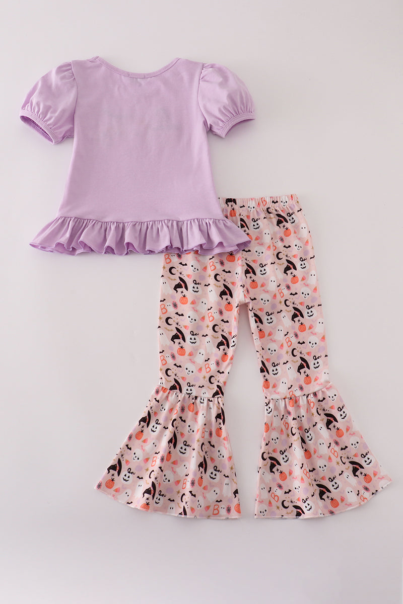 Purple french knot pants set