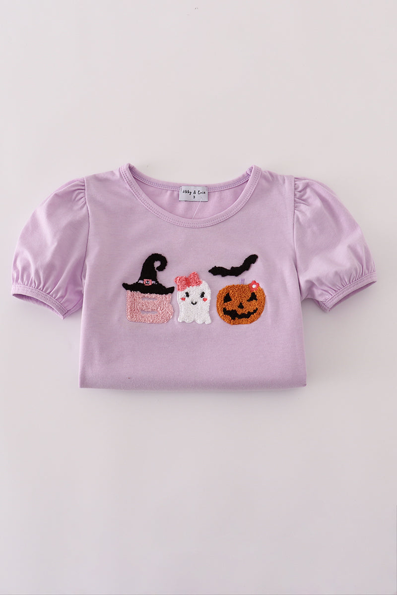 Purple french knot pants set