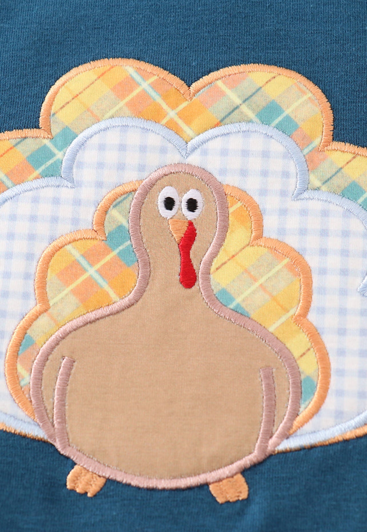 Navy Appliqué Thanksgiving Turkey Boy’s Top