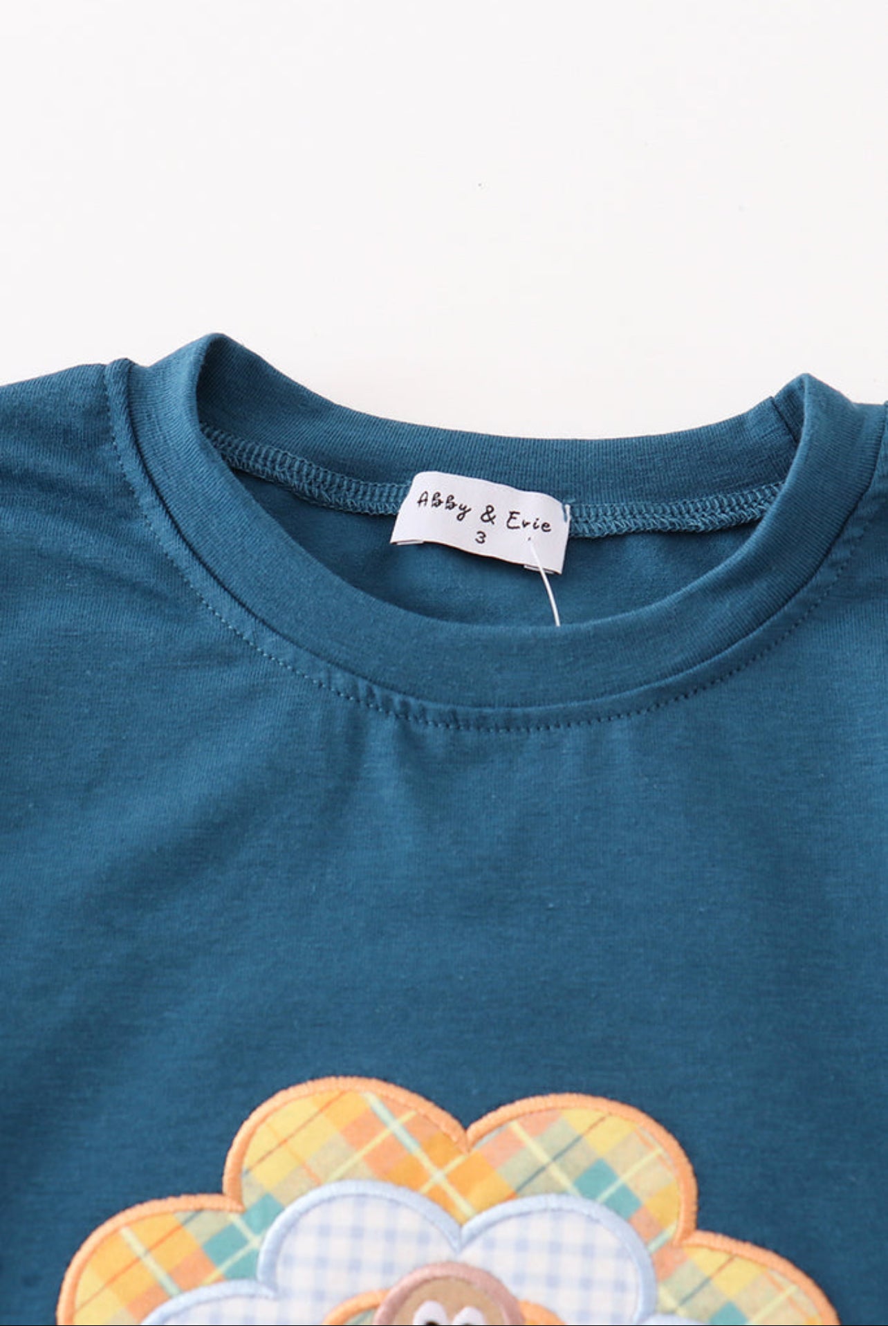 Navy Appliqué Thanksgiving Turkey Boy’s Top