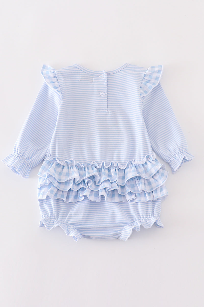 Premium Blue turkey embroidery girl bubble