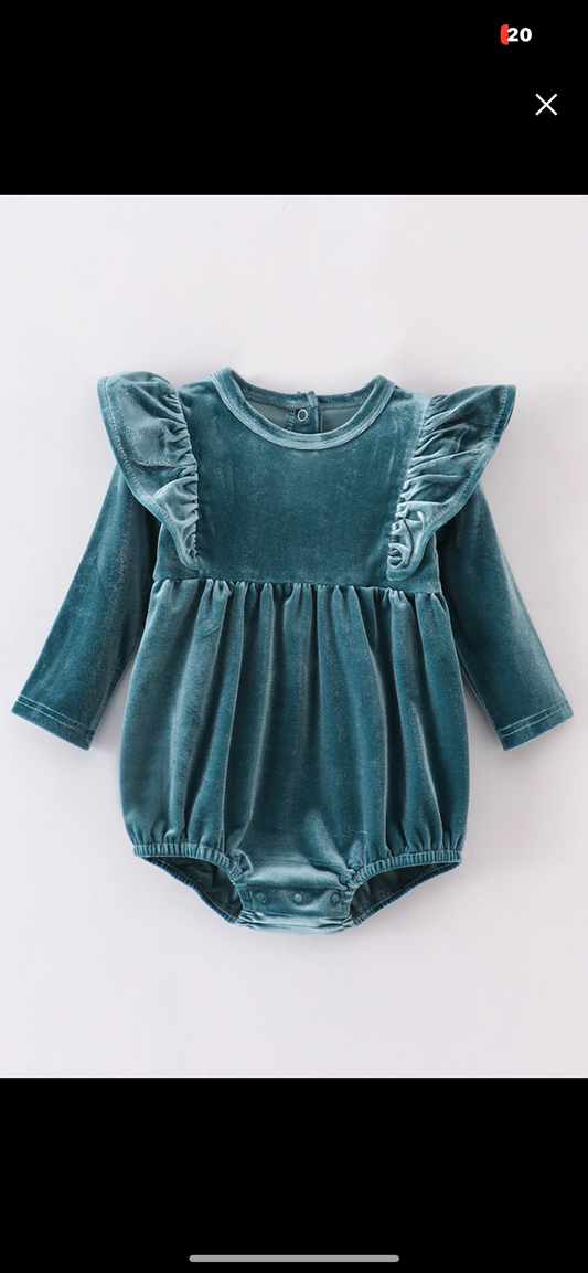Teal Velvet Girl Bubble