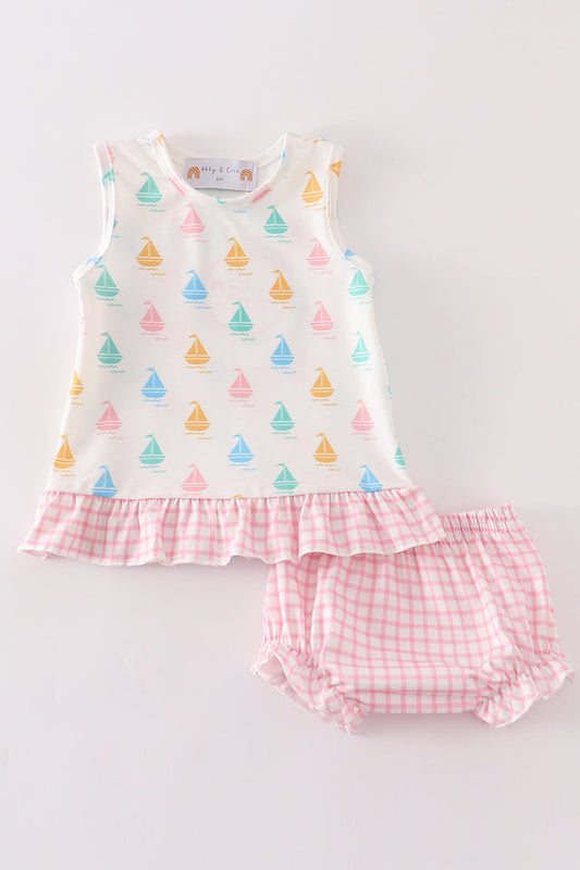 Pink Sailboat Girls Set