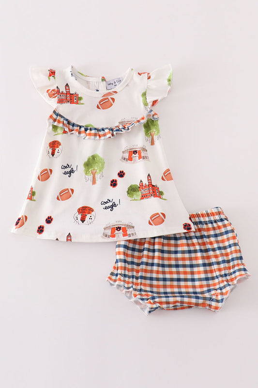 Auburn Football Tiger Newborn & Toddler Girl's Set