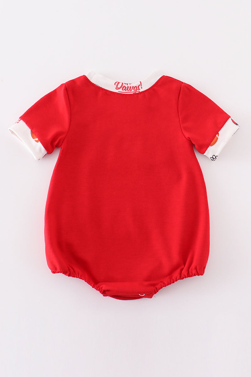 Red go dawgs embroidery boy bubble