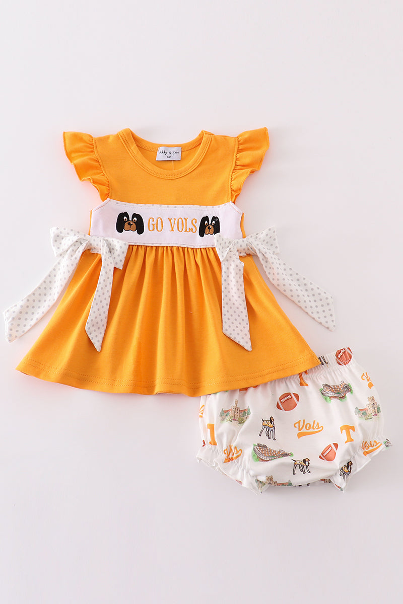 Orange go vols embroidery girl bloomer set