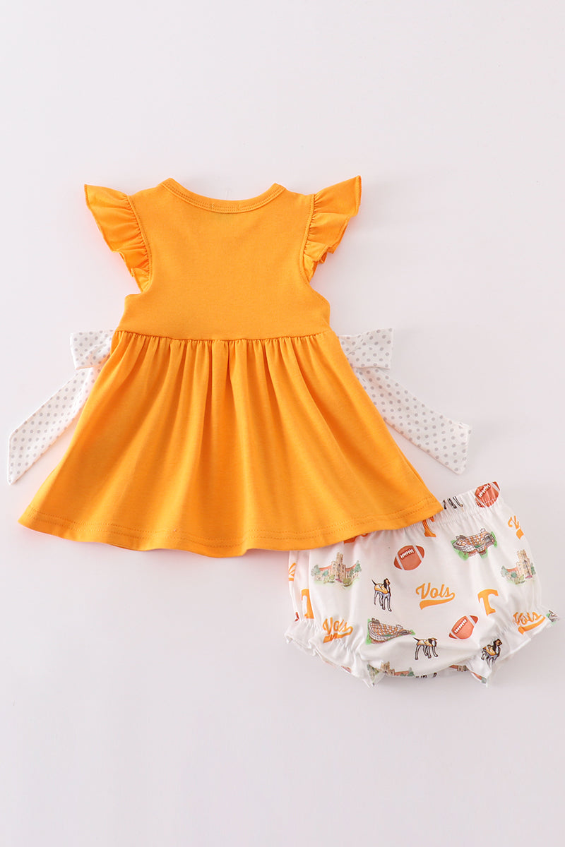 Orange go vols embroidery girl bloomer set