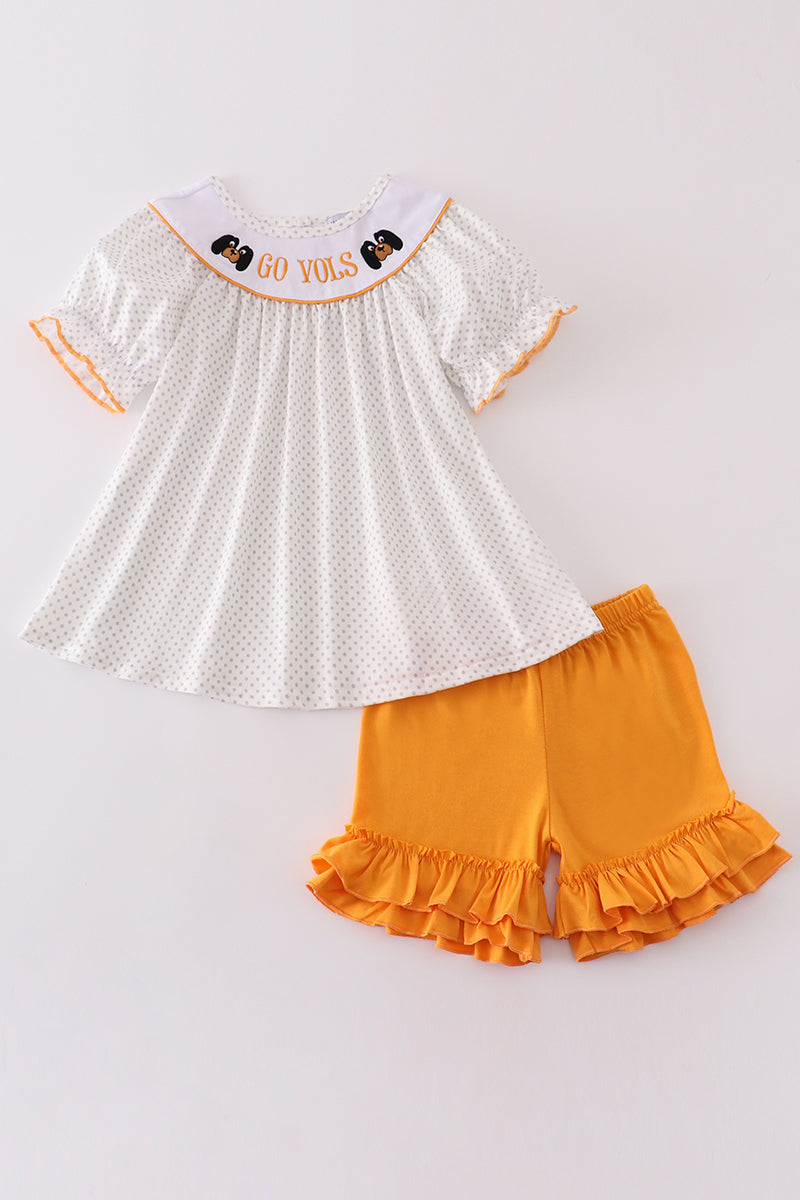 Orange go vols embroidery girl set