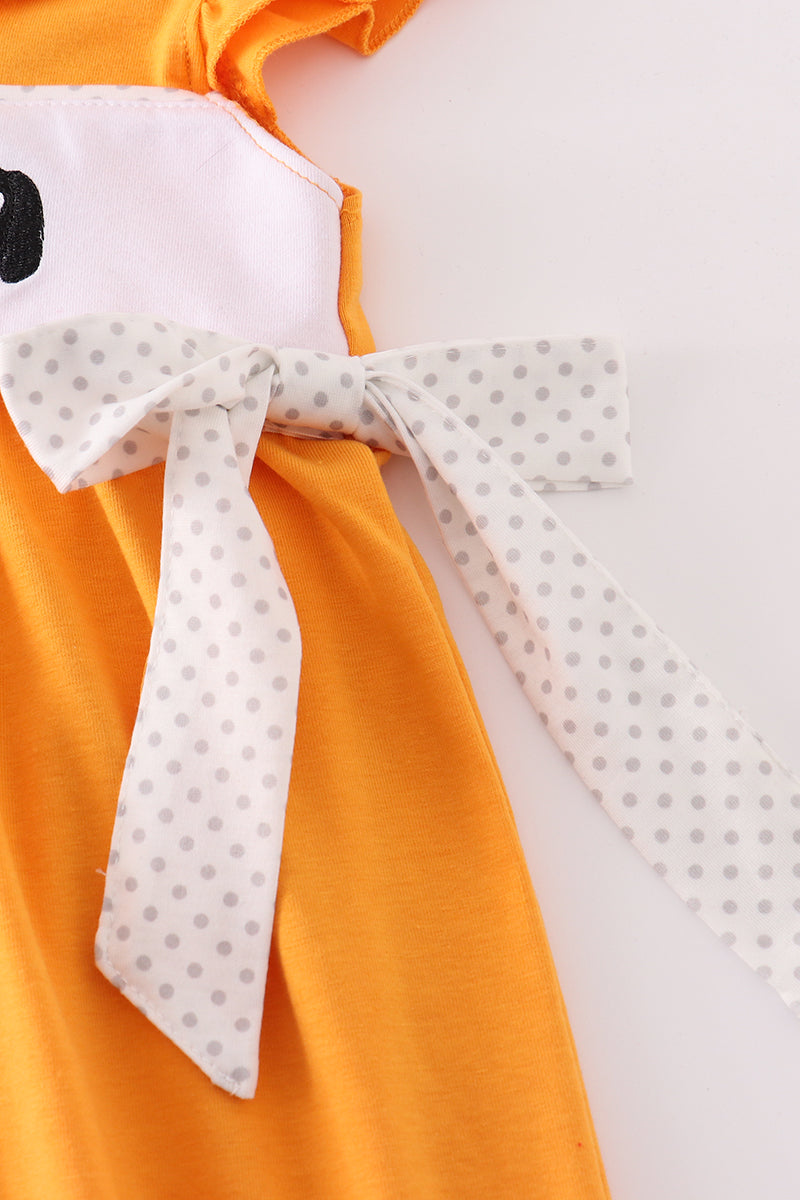 Orange go vols embroidery girl dress