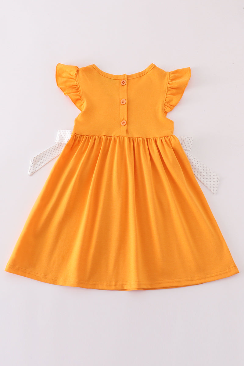 Orange go vols embroidery girl dress