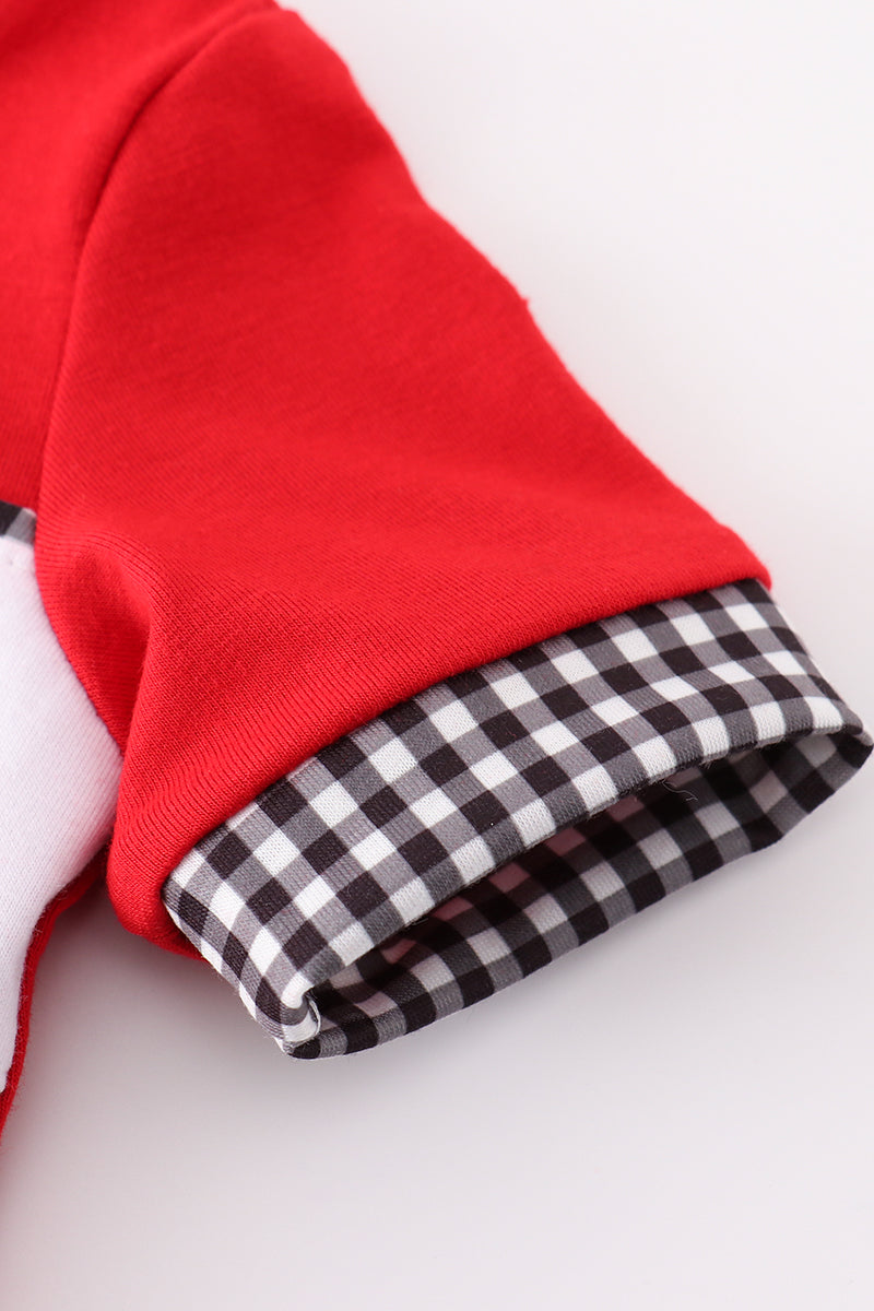 Red razorbacks embroidery boy bubble