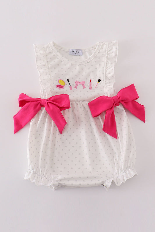 Pink make up embroidery girl bubble