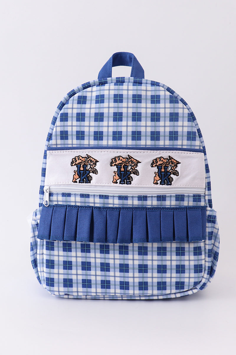 Blue kentucky wildcats embroider girl schoolbag