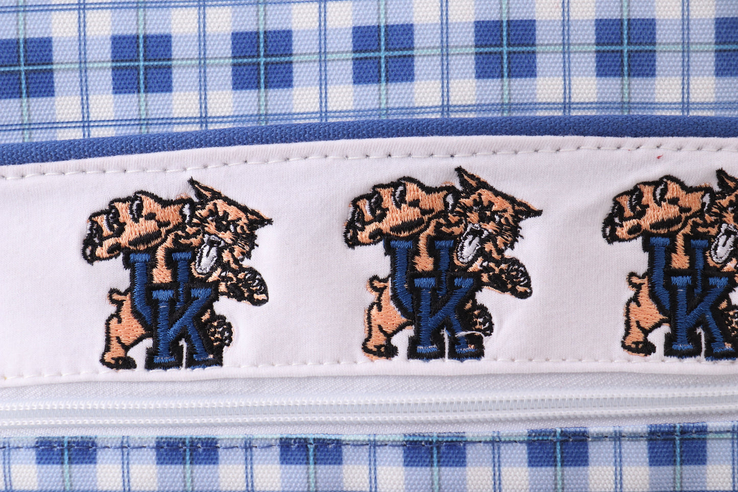 Blue kentucky wildcats embroider girl schoolbag