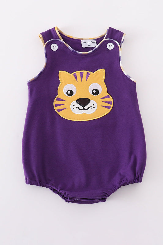 Purple gold LSU applique bubble