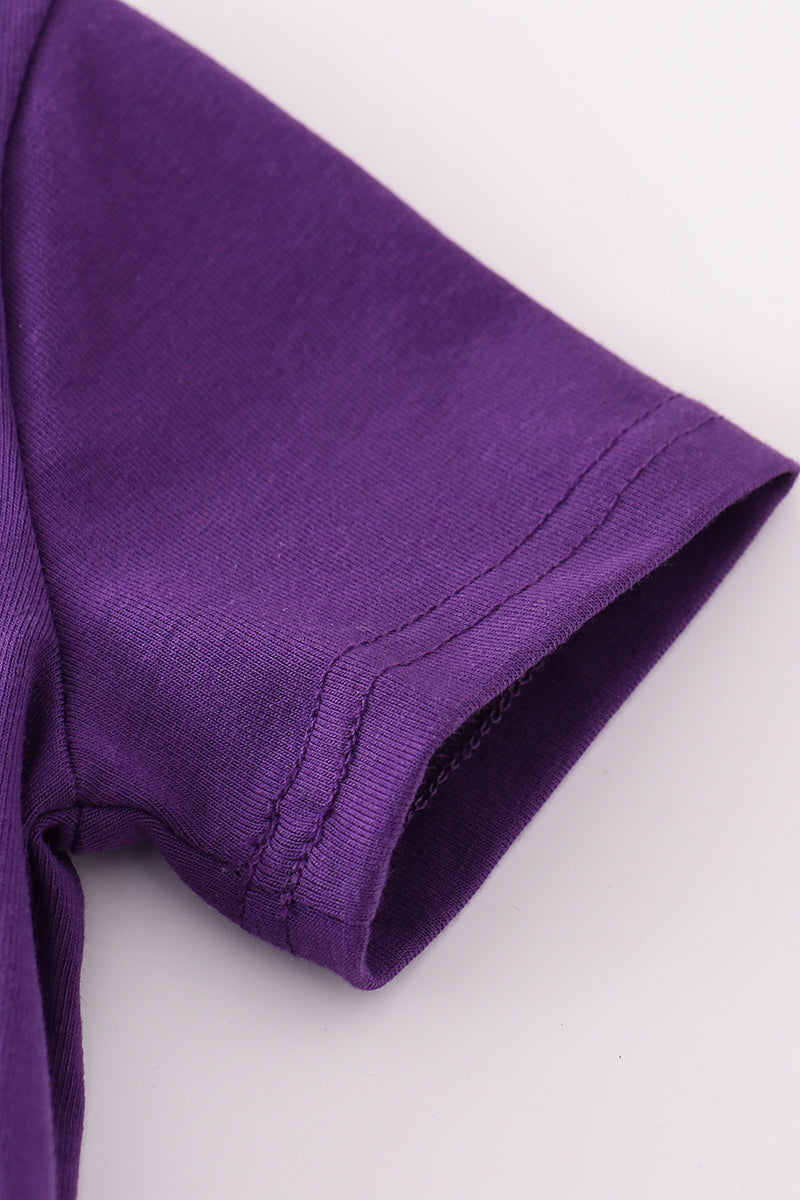 Purple gold LSU applique bloomer set